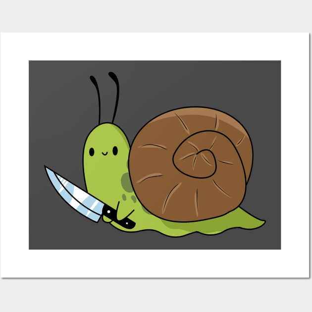Snail with knife! Wall Art by Anime Meme's